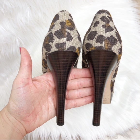 Via Spiga leopard print platform peep toe pumps - Picture 3 of 8